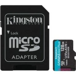 Kingston Canvas Go! Plus 128 GB Klasse 10/UHS-I (U3) MicroSDXC - 170 MB/s Lezen - 90 MB/s Schrijven