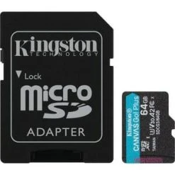 Kingston Canvas Go! Plus 64 GB Klasse 10/UHS-I (U3) MicroSDXC - 170 MB/s Lezen - 90 MB/s Schrijven
